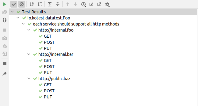 ejemplo de salida de prueba de datos