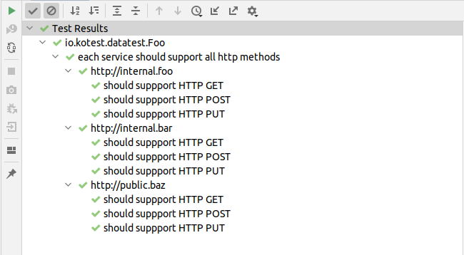ejemplo de salida de prueba de datos